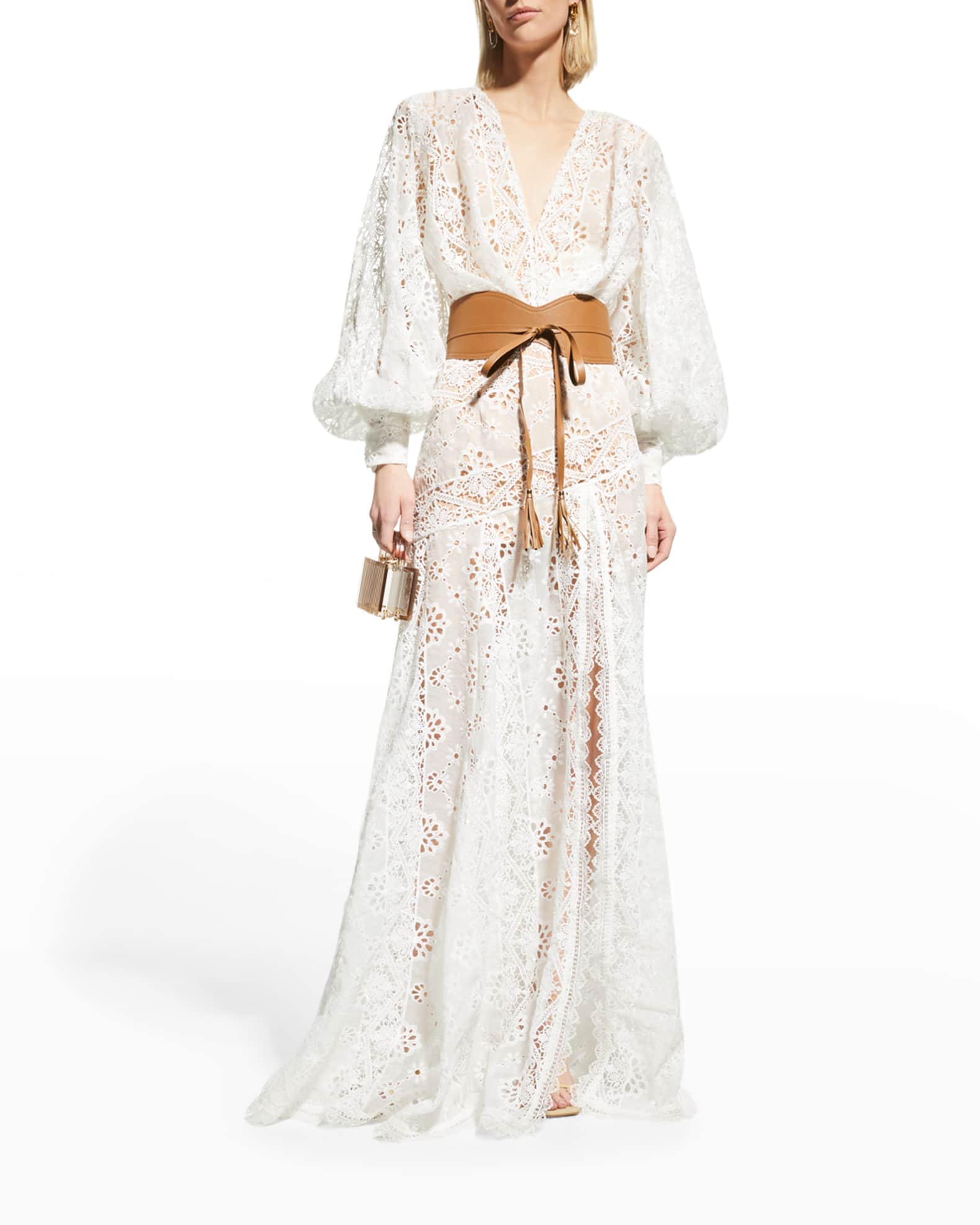 Bronx and Banco Adele Eyelet Lace Gown