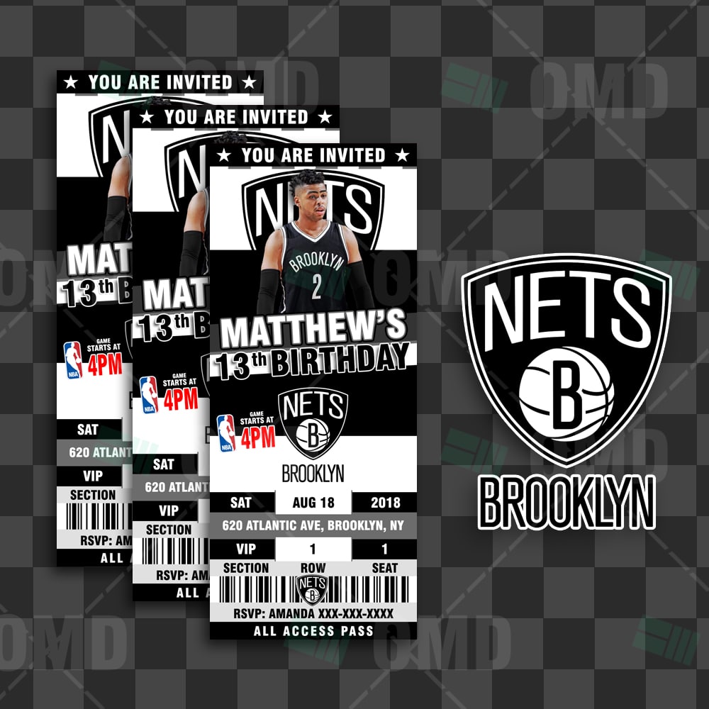 Brooklyn Nets Sports Ticket Style Party Invite â Sports Invites