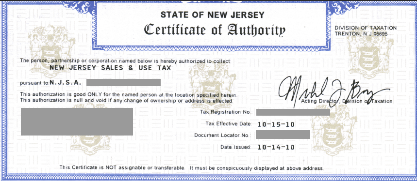 For signing up at Restaurant Depot, will a completed NJ ...