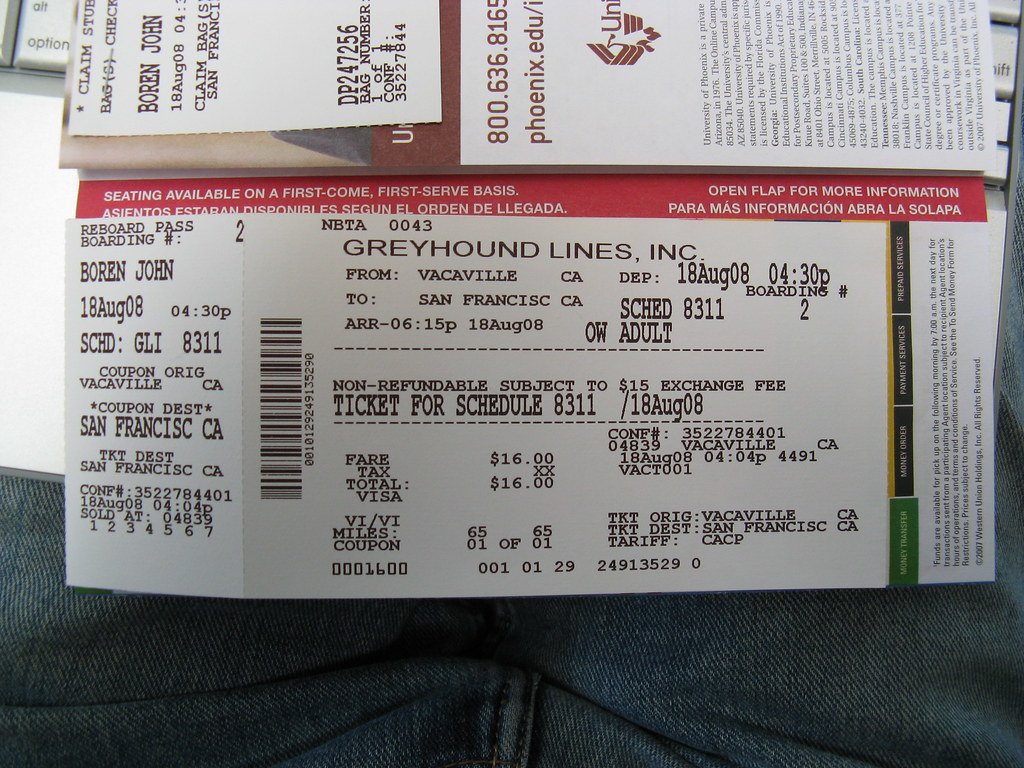 Greyhound Bus Ticket