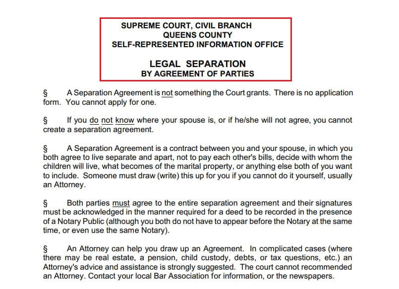 How to file for legal separation in New York Â» Applications in United ...