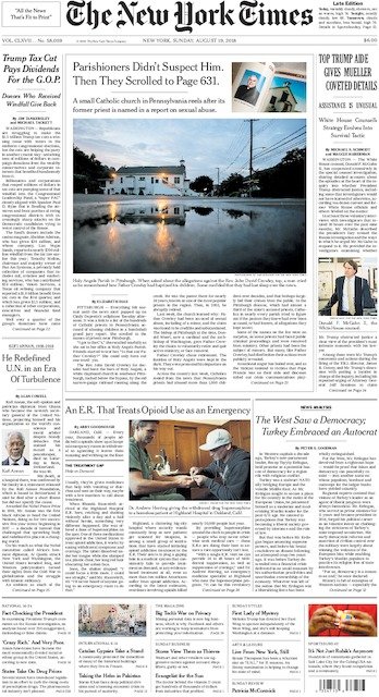 Linda Blog: New York Times Newspaper Front Page