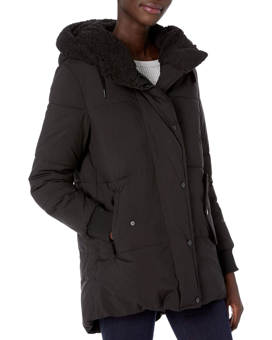 Marc New York Synthetic Sarawee Hooded Parka Jacket in Black