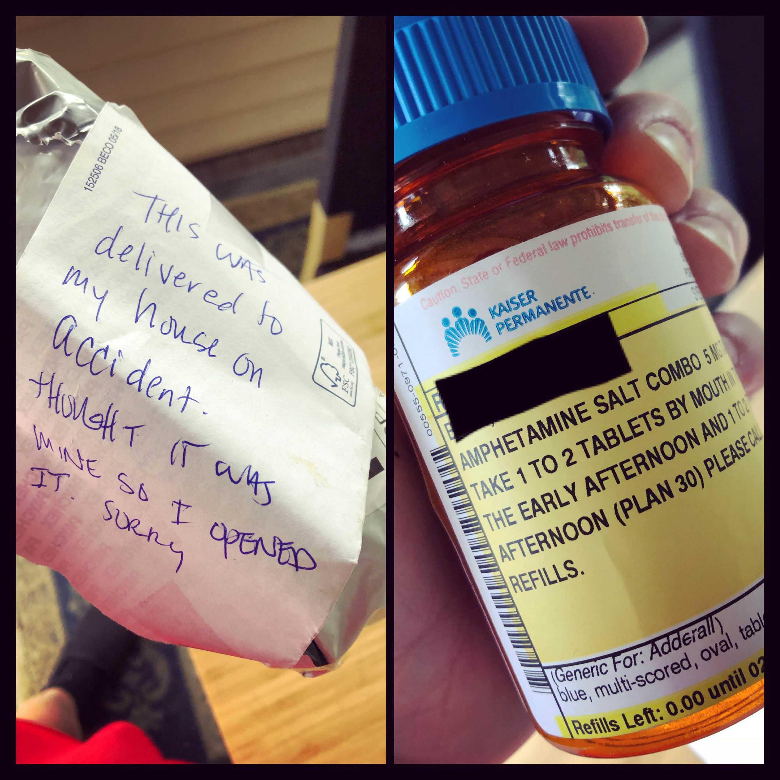 My Adderall prescription comes by mail. 150 tablets. It ...