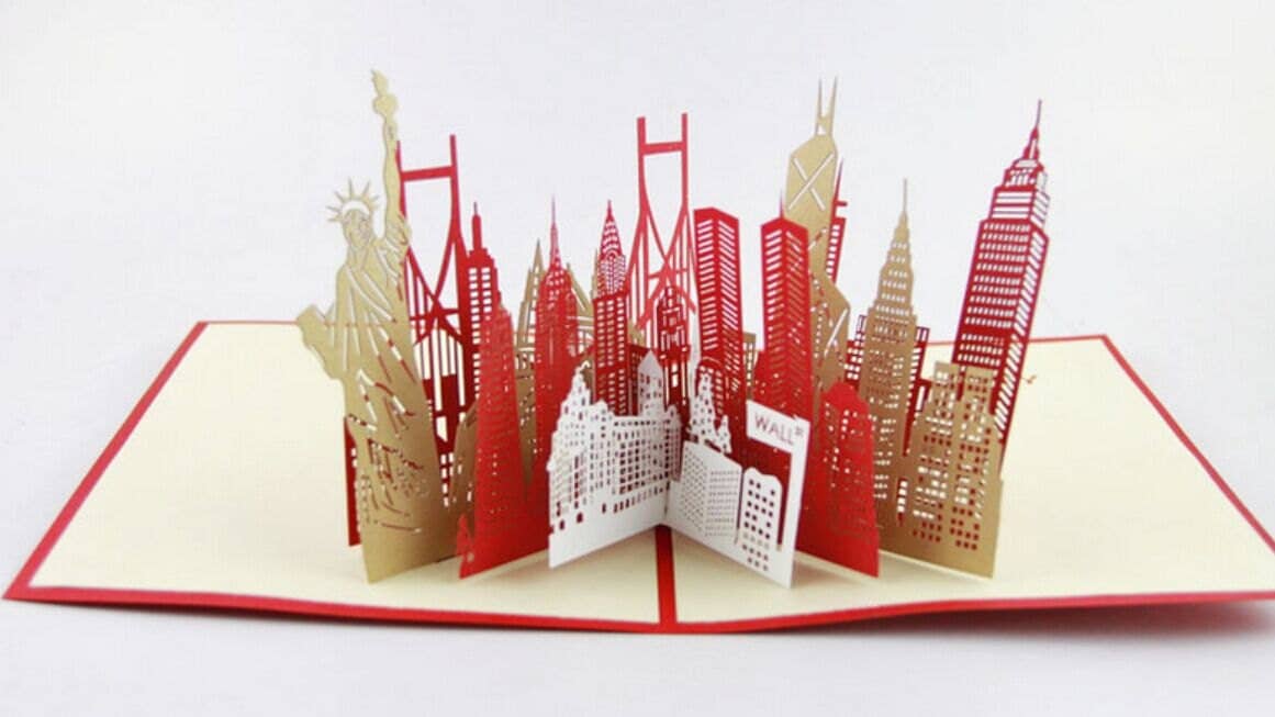 New York City skyline in Pop up card greeting card 3d by ...