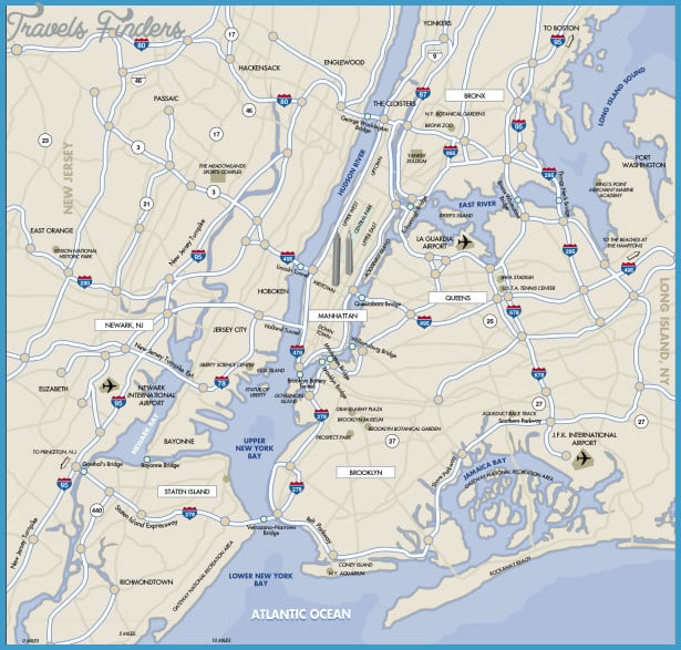 New York map with airports