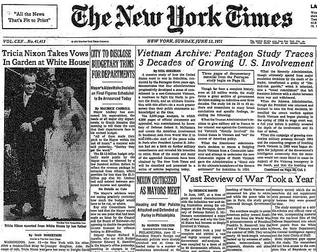 OTD in History June 13, 1971, the New York Times ...
