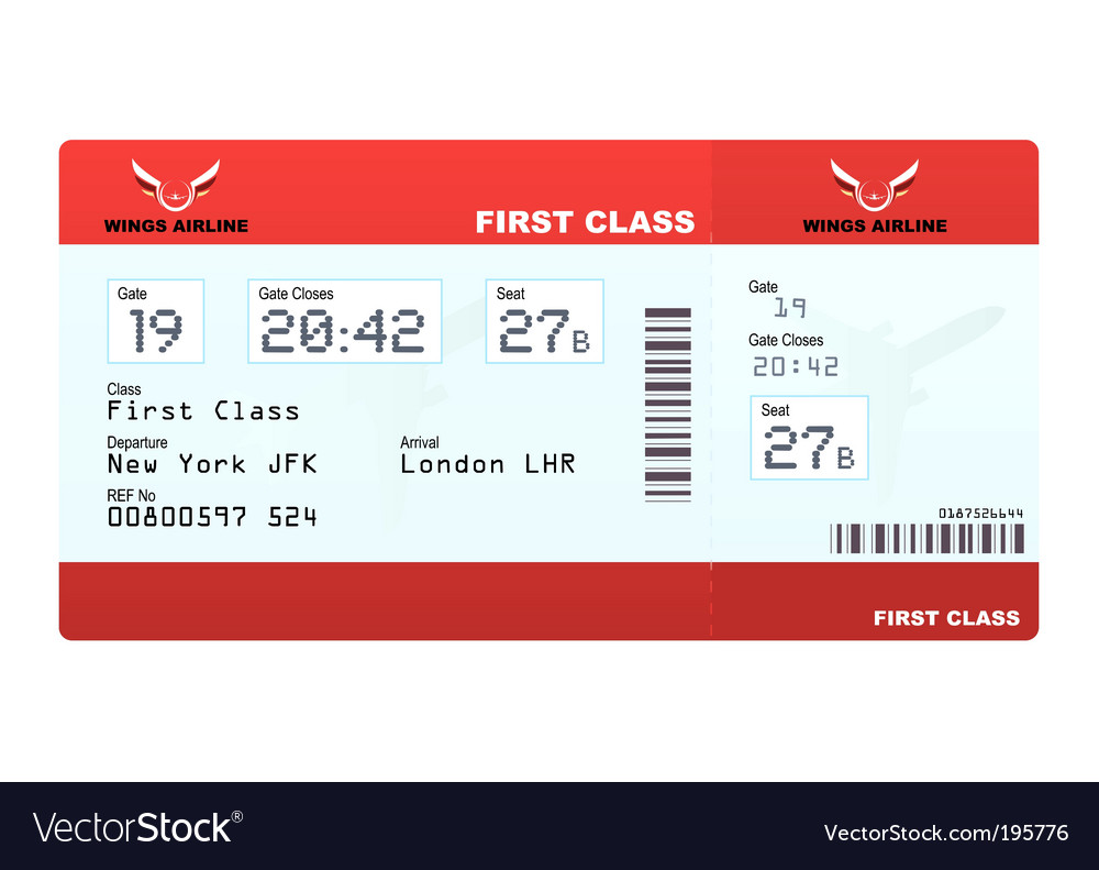 Plane tickets first class Royalty Free Vector Image