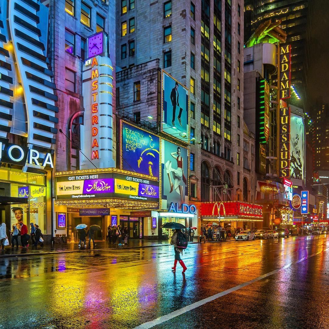 Rainy 42nd Street in Times Square, Manhattan, New York City by Noel Y ...