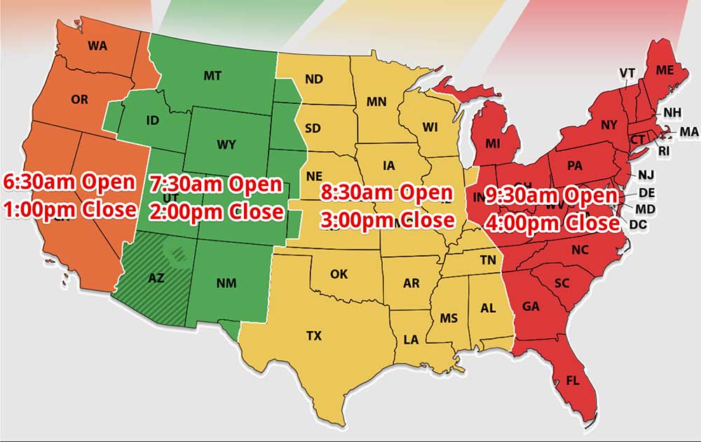 Stock market trading hours &  holiday closures