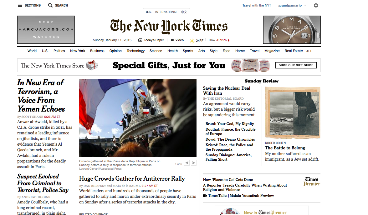 The New York Times Sunday edition: print versus digital ...